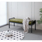  Rue Teddy Fabric Upholstered Bench with Steel Legs