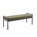 Rue Teddy Fabric Upholstered Bench with Steel Legs