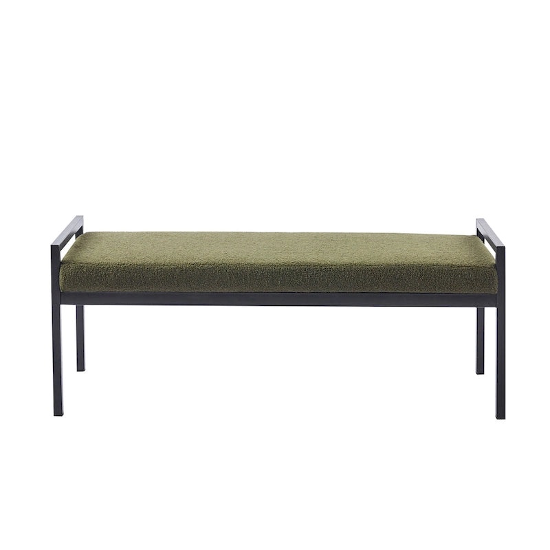 Rue Teddy Fabric Upholstered Bench with Steel Legs