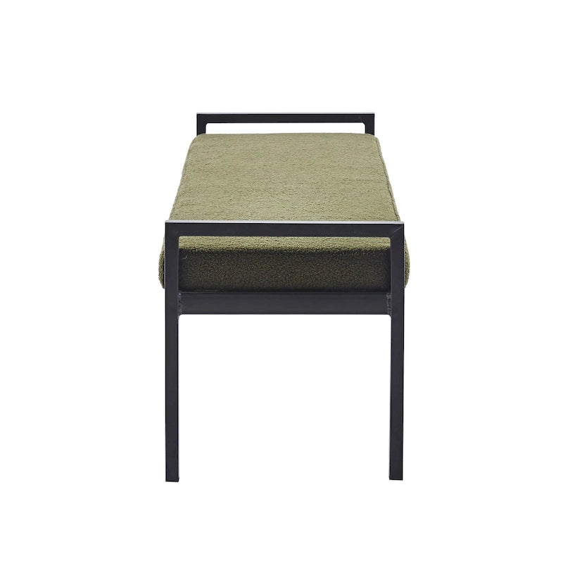 Rue Teddy Fabric Upholstered Bench with Steel Legs