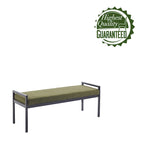Rue Teddy Fabric Upholstered Bench with Steel Legs