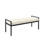 Rue Teddy Fabric Upholstered Bench with Steel Legs