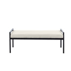 Rue Teddy Fabric Upholstered Bench with Steel Legs