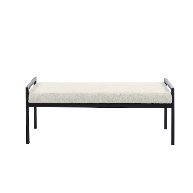 Rue Teddy Fabric Upholstered Bench with Steel Legs