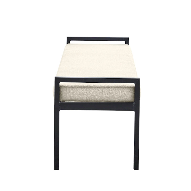 Rue Teddy Fabric Upholstered Bench with Steel Legs