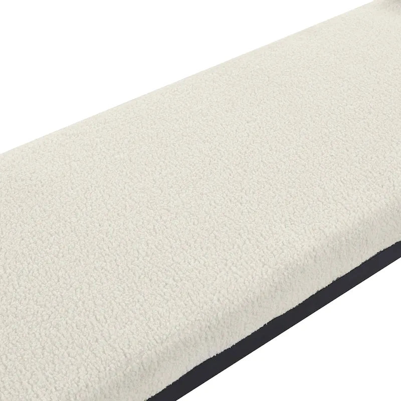 Rue Teddy Fabric Upholstered Bench with Steel Legs