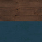 Nantucket 53 inch Writing Desk, No Assembly Required, Blue Denim and Whiskey Finish