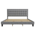 Bed Frame with Upholstered Button Tufted Headboard