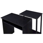 Rustic Wood Computer Desk with Keyboard Tray, 2 Open Storage Compartments & Desktop Shelf