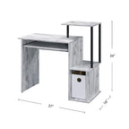 Rustic Wood Computer Desk with Keyboard Tray, 2 Open Storage Compartments & Desktop Shelf