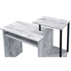 Rustic Wood Computer Desk with Keyboard Tray, 2 Open Storage Compartments & Desktop Shelf