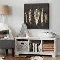 Entryway Storage Bench with 3 Open Cubbies, Non-Toxic Laminate Particleboard, 4 Colors