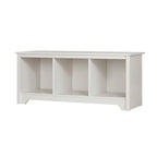 Entryway Storage Bench with 3 Open Cubbies, Non-Toxic Laminate Particleboard, 4 Colors