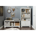 Entryway Storage Bench with 3 Open Cubbies, Non-Toxic Laminate Particleboard, 4 Colors