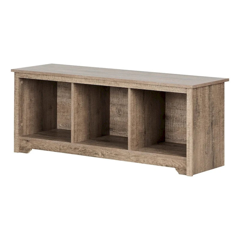 Entryway Storage Bench with 3 Open Cubbies, Non-Toxic Laminate Particleboard, 4 Colors