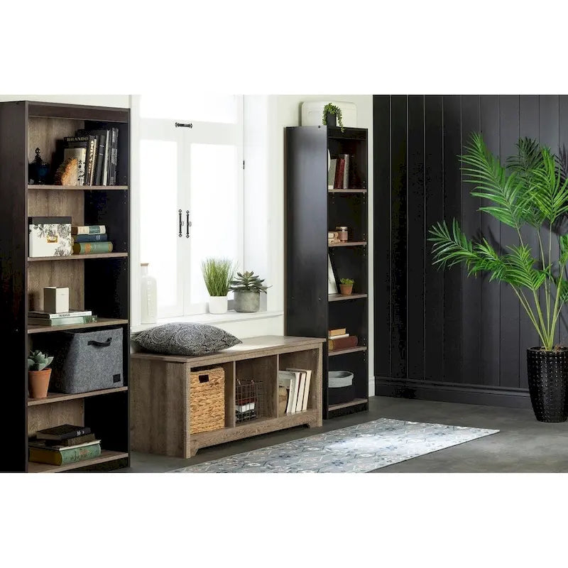 Entryway Storage Bench with 3 Open Cubbies, Non-Toxic Laminate Particleboard, 4 Colors