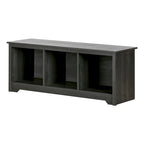 Entryway Storage Bench with 3 Open Cubbies, Non-Toxic Laminate Particleboard, 4 Colors