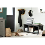 Entryway Storage Bench with 3 Open Cubbies, Non-Toxic Laminate Particleboard, 4 Colors