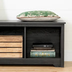 Entryway Storage Bench with 3 Open Cubbies, Non-Toxic Laminate Particleboard, 4 Colors