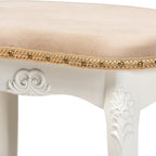 Gabrielle Traditional French Country Upholstered Vanity Ottoman