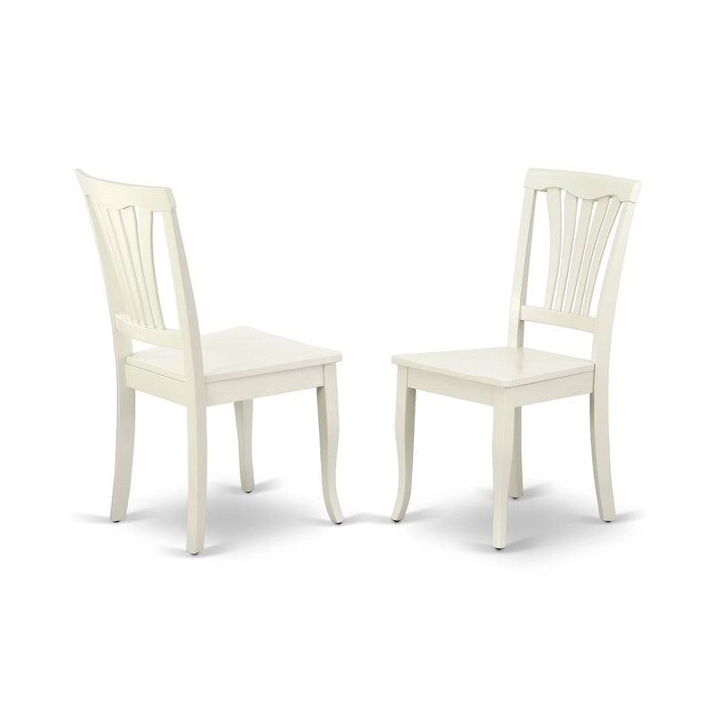 Asian Wood Oval Dining Set, Butterfly Leaf Pedestal Table & Slatted Back Chairs, Linen White
