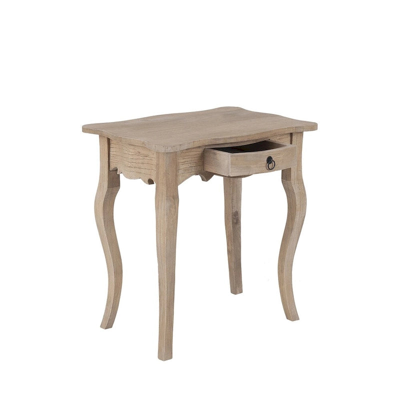 Unfinished Mindi Wood Side Table With Drawer by East at Main - 26 x 18 x 26