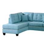 Polyfiber 3 Piece Sectional Set With Plush Cushion In Blue