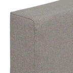 Mid-Century Fully Upholstered Platform Bed, Welted Edges & Angled Tapered Solid Wood Legs