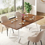 55" Faux Marble Dining Table for 4-6, White/Gold Metal Frame, 3 Color Options