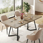 55" Faux Marble Dining Table for 4-6, White/Gold Metal Frame, 3 Color Options