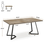55" Faux Marble Dining Table for 4-6, White/Gold Metal Frame, 3 Color Options