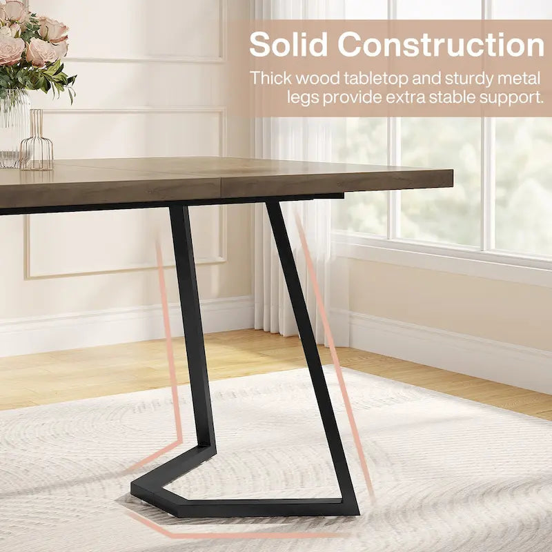 55" Faux Marble Dining Table for 4-6, White/Gold Metal Frame, 3 Color Options
