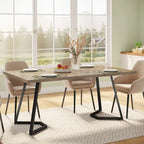 55" Faux Marble Dining Table for 4-6, White/Gold Metal Frame, 3 Color Options