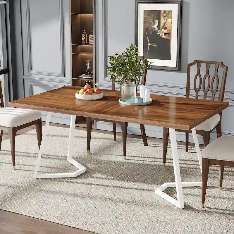 55" Faux Marble Dining Table for 4-6, White/Gold Metal Frame, 3 Color Options
