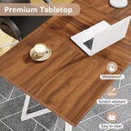 55" Faux Marble Dining Table for 4-6, White/Gold Metal Frame, 3 Color Options