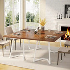 55" Faux Marble Dining Table for 4-6, White/Gold Metal Frame, 3 Color Options