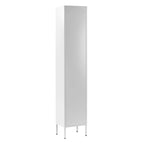71" Steel Storage Cabinet with Acrylic Glass Door & Adjustable Metal Shelves, White Finish