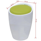 vidaXL Stool White and Green Faux Leather