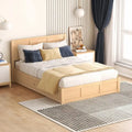 Full Size Solid Wood Platform Bed with Under-Bed Storage Compartment & 2 Drawers, Natural