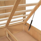 Full Size Solid Wood Platform Bed with Under-Bed Storage Compartment & 2 Drawers, Natural