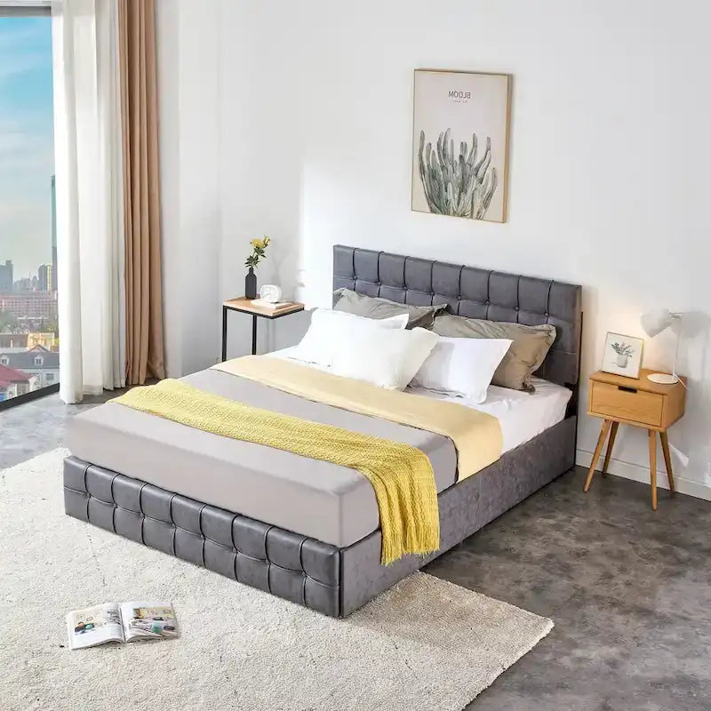 Full Size Platform Bed Frame with 4 Storage Drawers