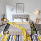 Full Size Platform Bed Frame with 4 Storage Drawers