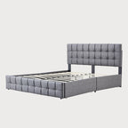Full Size Platform Bed Frame with 4 Storage Drawers