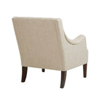 Vintage Button Tufted Accent Chair with Solid Wood Espresso Legs & Removable Cushion