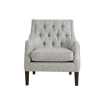 Vintage Button Tufted Accent Chair with Solid Wood Espresso Legs & Removable Cushion