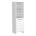Kitchen Pantry Single Door Cabinet, Interior and External Shelves, White Finish