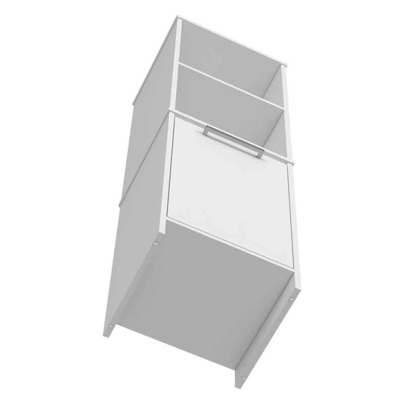 Kitchen Pantry Single Door Cabinet, Interior and External Shelves, White Finish