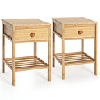 Bamboo End Table Set of 2 - 16D x 16W x 24H