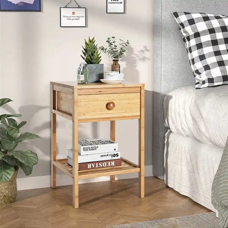 Bamboo End Table Set of 2 - 16D x 16W x 24H