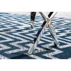 Modern Velvet Dining Chair Set of 2, Unique Backrest Design, Silver Mirrored Legs, Black/Blue